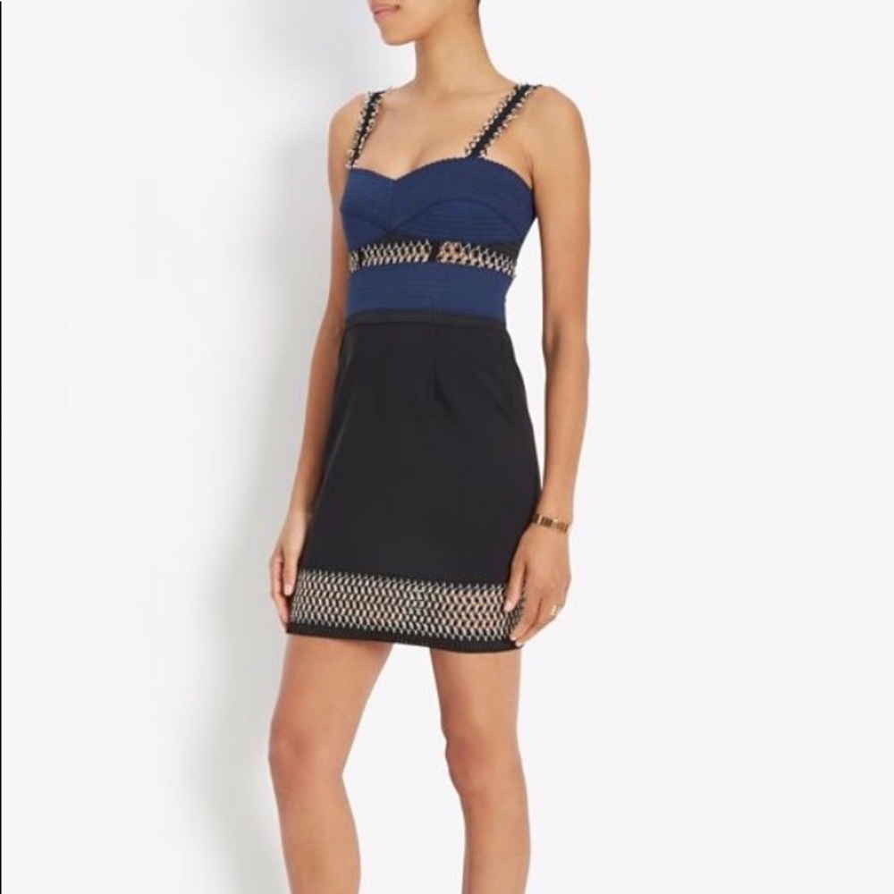 Jonathan Simkhai Navy Lace Strap Bustier Dress